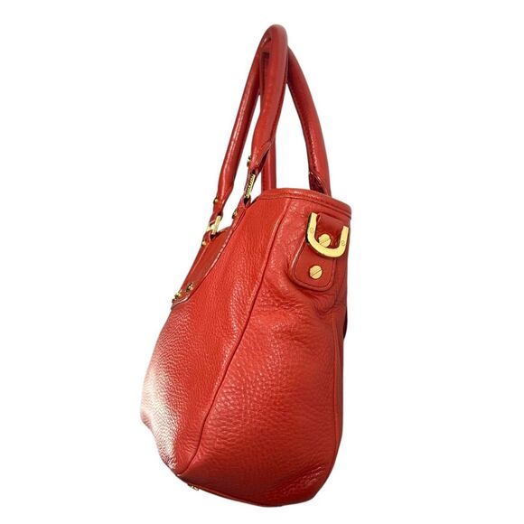 Tory Burch Red Leather Shoulder or Hand Bag w Gold detail Amanda Bag - Picture 7 of 11